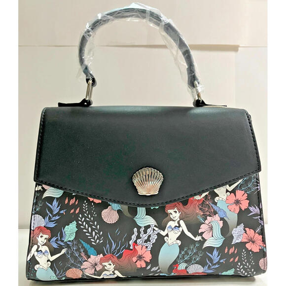 Loungefly Handbags - NEW Loungefly Disney Little Mermaid Ariel Allover Print Crossbody Satchel w TAGS